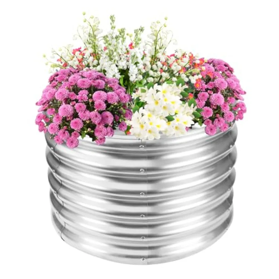 17" Tall Elevated Round Metal Rised Garden Bed- 2'x2' in Size and 0.8MM Thick Durable Planter Box for Vegetables Flowers Succul
17" Tall Elevated Round Metal Rised Garden Bed- 2'x2' in Size and 0.8MM Thick Durable Planter Box for Vegetables Flowers Succul