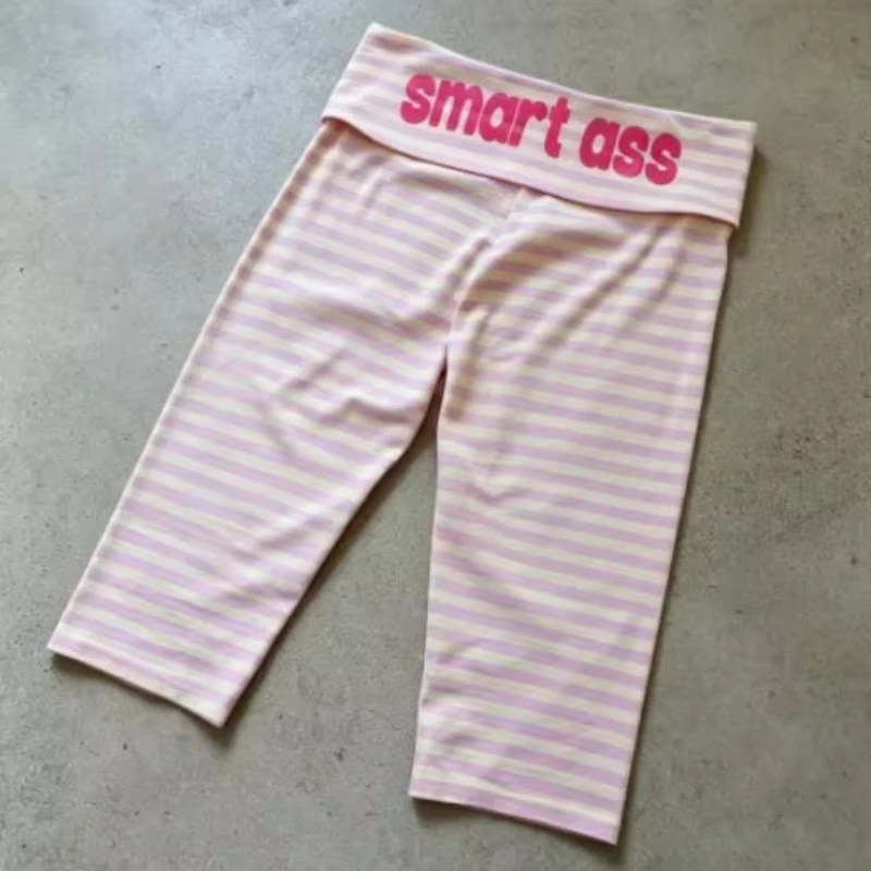 Summer Women Personality Retro Trim Capri Pants Low Rise Fold Y2K Striped Leggings Fitted Lounge Yoga Athletic Slim Pants
Summer Women Personality Retro Trim Capri Pants Low Rise Fold Y2K Striped Leggings Fitted Lounge Yoga Athletic Slim Pants