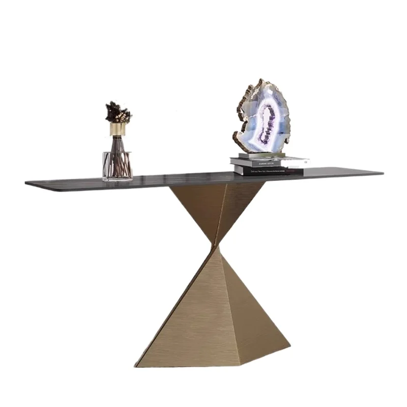 Итальянский шиферный входной шкаф desig ner, бронзовый стол специальной формы, итальянский минималистичный домашний полка, фойе, ад
Итальянский шиферный входной шкаф desig ner, бронзовый стол специальной формы, итальянский минималистичный домашний полка, фойе, ад