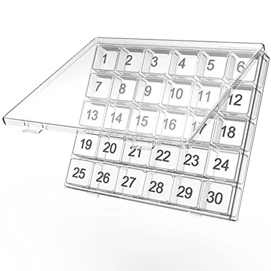 Montly Pill Organizer - 30 Day Pill - Ea to Open - Large Compartments - Portable Travel, Medicine Organizer tamins Wite
Montly Pill Organizer - 30 Day Pill - Ea to Open - Large Compartments - Portable Travel, Medicine Organizer tamins Wite