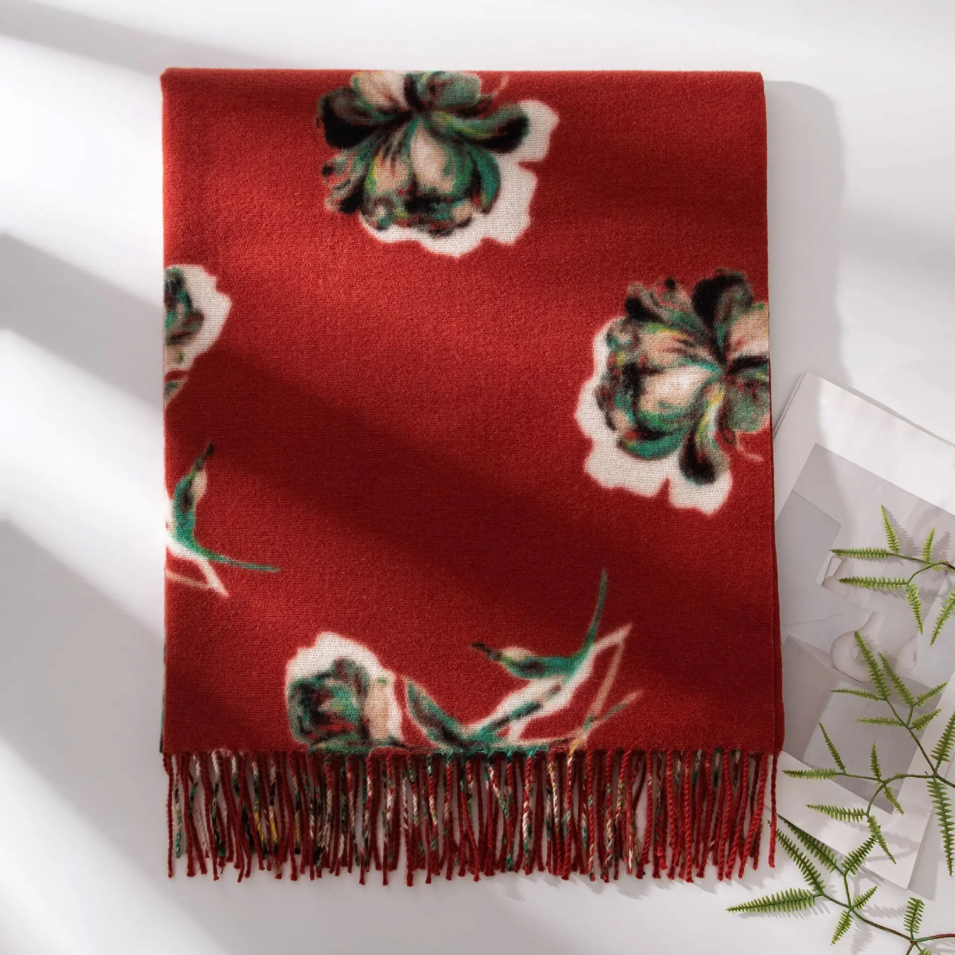 New Soft and Warm Imitation Cashmere Flower Printed Tassel Scarf with High-end Feel, Versatile Shawl for Women's Commuting
New Soft and Warm Imitation Cashmere Flower Printed Tassel Scarf with High-end Feel, Versatile Shawl for Women's Commuting