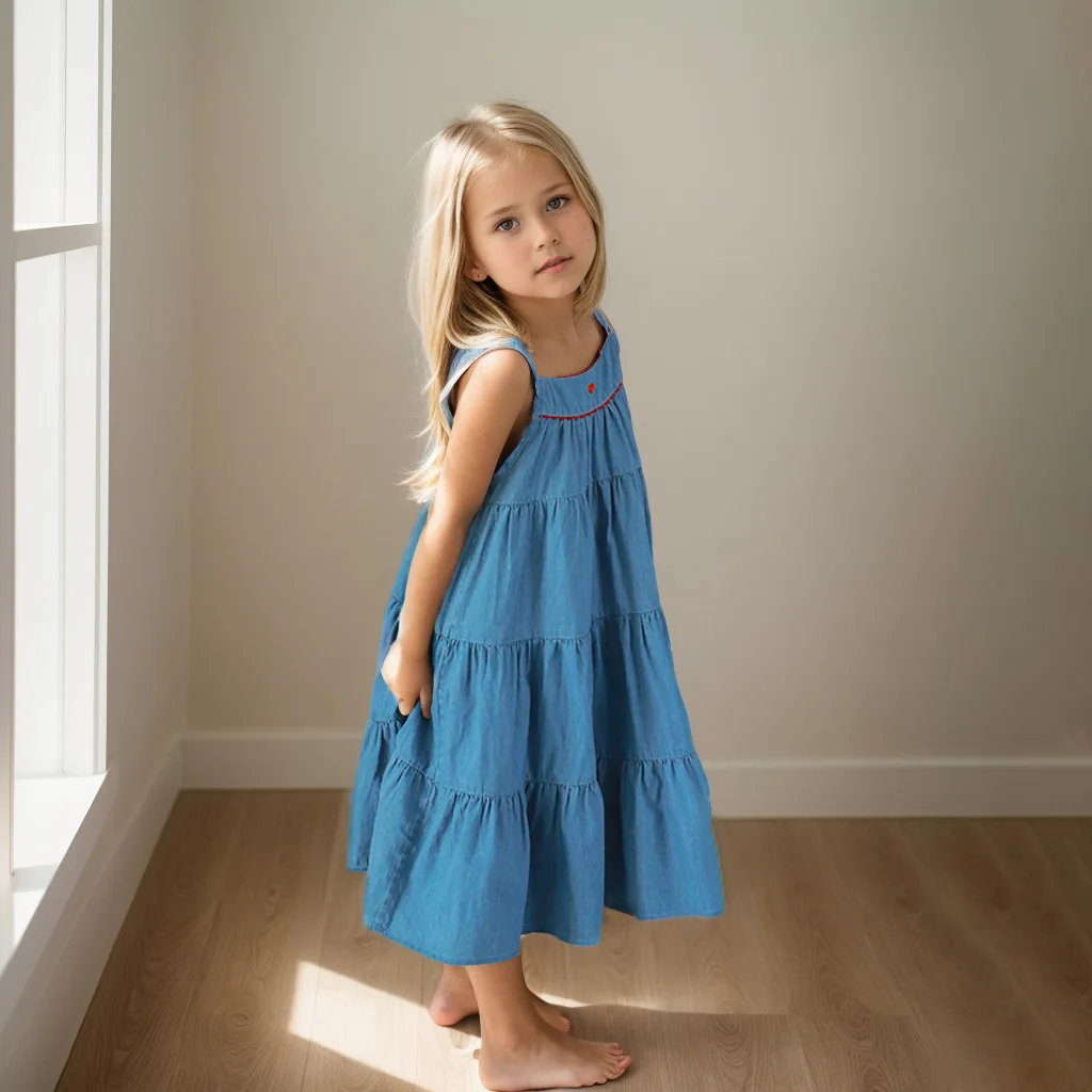 Girls Summer Denim Dresses 2025 New Fashion Preppy Sleeveless Ruffle Beach Holiday Long Dresses Baby Girl Casual Clothes
Girls Summer Denim Dresses 2025 New Fashion Preppy Sleeveless Ruffle Beach Holiday Long Dresses Baby Girl Casual Clothes