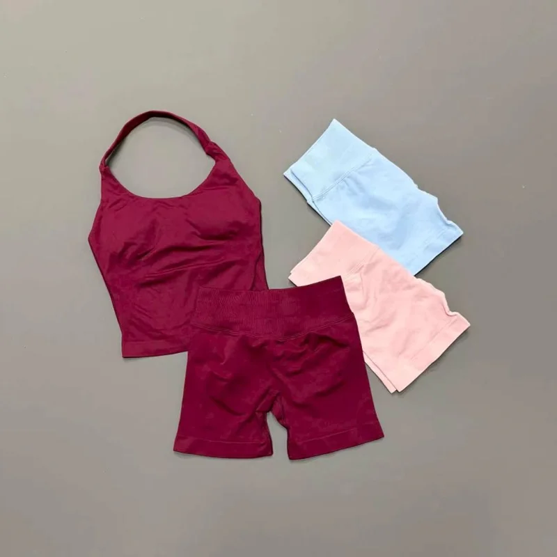 2 Piece Gym Set Women Backless Tank Top High Elastic Scrunch Seamless Shorts Tracksuit Running Workout Biker Stretch Sports Suit
2 Piece Gym Set Women Backless Tank Top High Elastic Scrunch Seamless Shorts Tracksuit Running Workout Biker Stretch Sports Suit