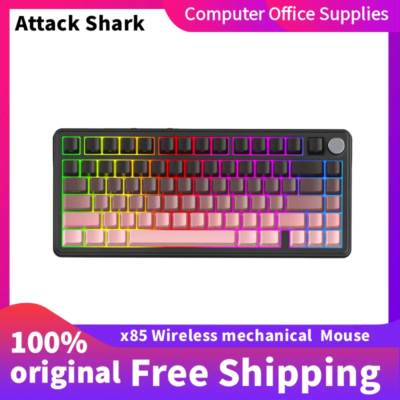 Attack Shark X85 Wireless Mechanical Keyboard Full Key Hot Swap and Metal Knobs Compatible Wired Gaming Keyboardaccessories
Attack Shark X85 Wireless Mechanical Keyboard Full Key Hot Swap and Metal Knobs Compatible Wired Gaming Keyboardaccessories