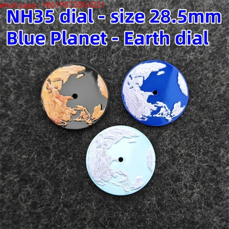 Customized NH35 Dial Blue Planet Earth Mechanical Watch NH36 Watch Space Earth Surface Size 28.5mm
Customized NH35 Dial Blue Planet Earth Mechanical Watch NH36 Watch Space Earth Surface Size 28.5mm