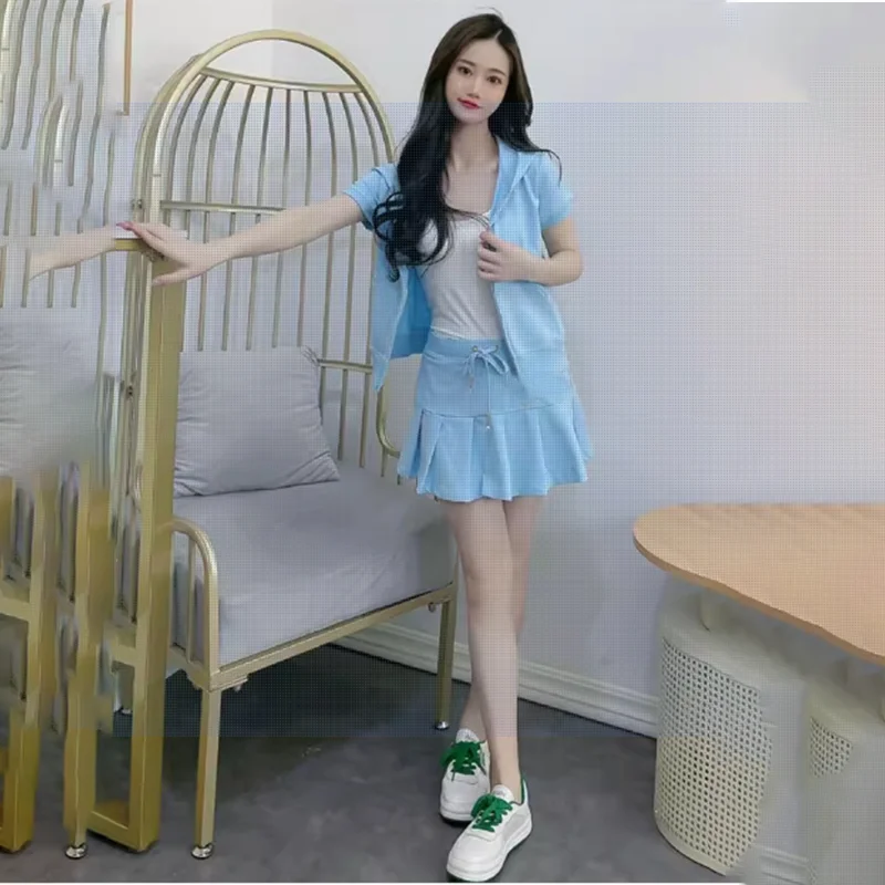 Summer Cool Pleated Skirt Set Short Sleeved Skirt Korean Version Pure Cotton Student Casual Sports Two-piece Set
Summer Cool Pleated Skirt Set Short Sleeved Skirt Korean Version Pure Cotton Student Casual Sports Two-piece Set