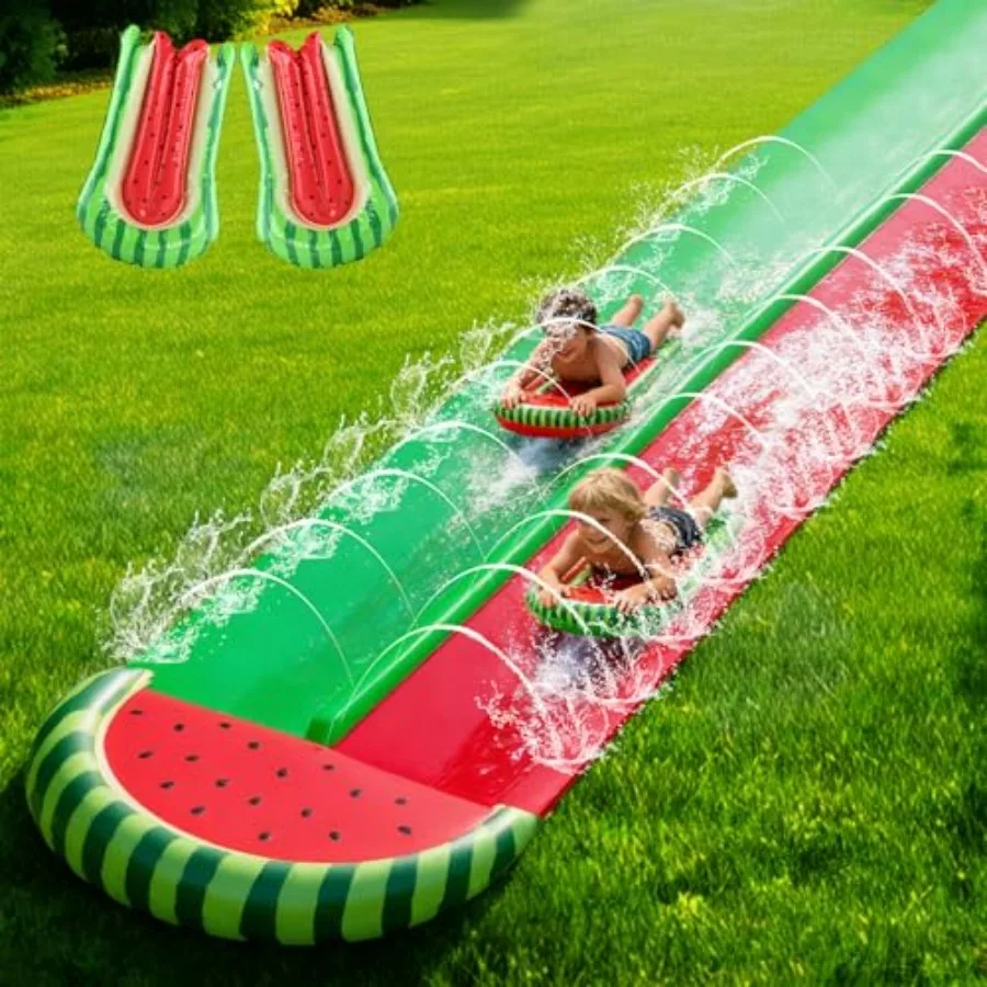 Backyard water slide for kids and adults, thickened PVC, watermelon color, extra-long 22.5FT double slip with sprinklers and cr
Backyard water slide for kids and adults, thickened PVC, watermelon color, extra-long 22.5FT double slip with sprinklers and cr