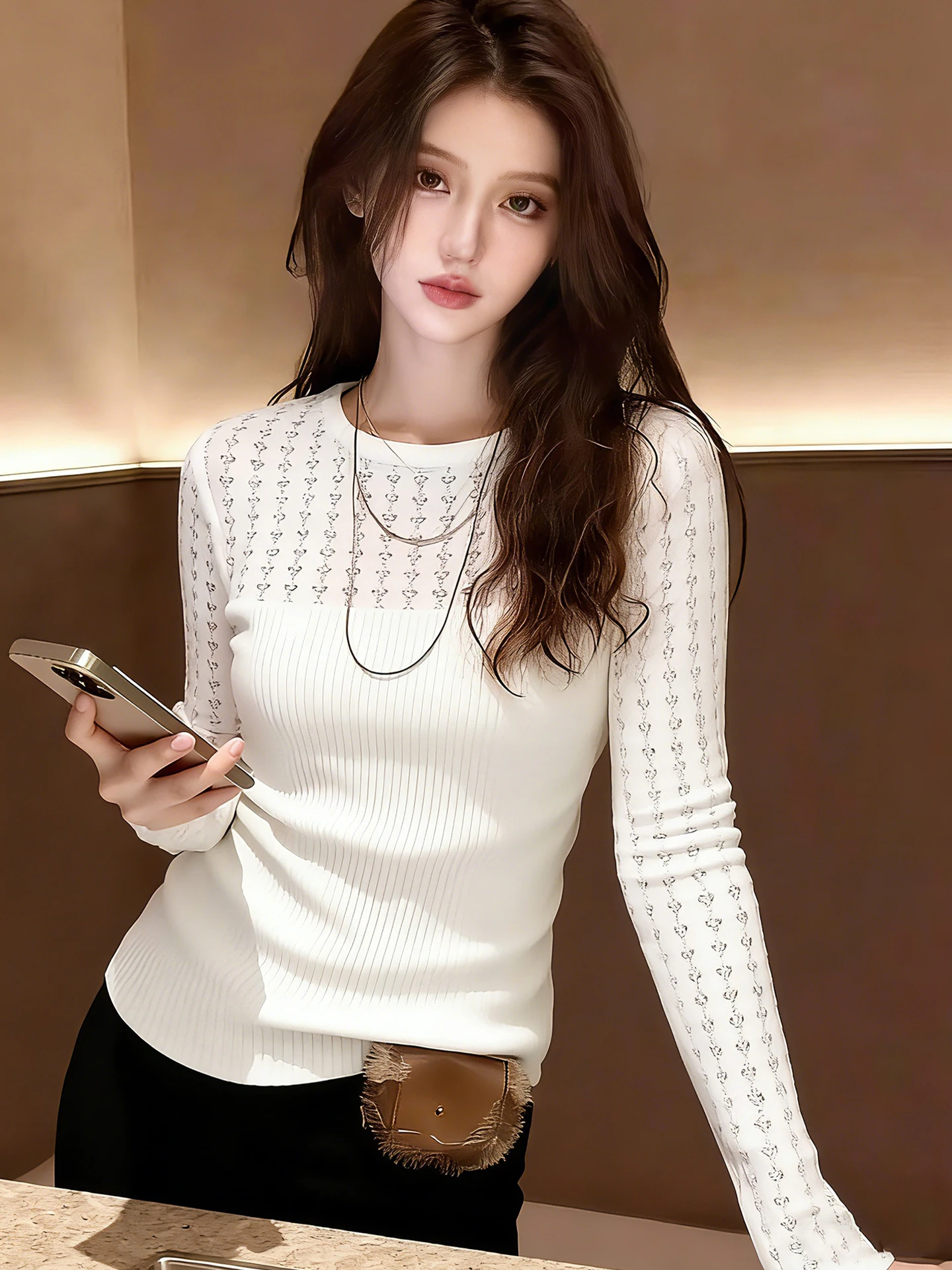 Soft Skin-Friendly Knitted Top Casual Versatile Long Sleeve Slimming Base Shirt Korean Style Spring Fashion Unique Design
Soft Skin-Friendly Knitted Top Casual Versatile Long Sleeve Slimming Base Shirt Korean Style Spring Fashion Unique Design
