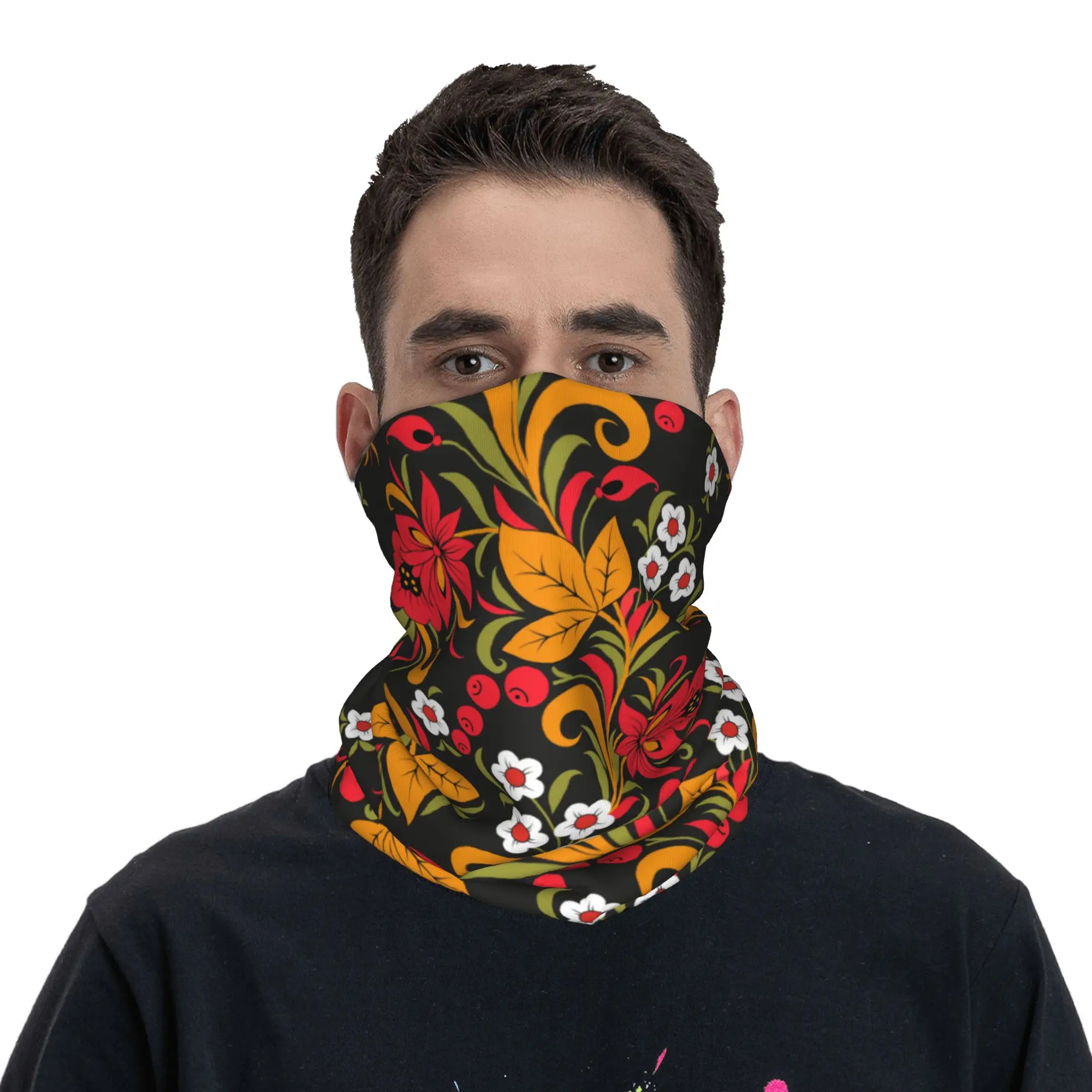 Khokhloma Russian Folk Art Neck Gaiter Women Men Windproof Winter Bandana Scarf for Cycling
Khokhloma Russian Folk Art Neck Gaiter Women Men Windproof Winter Bandana Scarf for Cycling