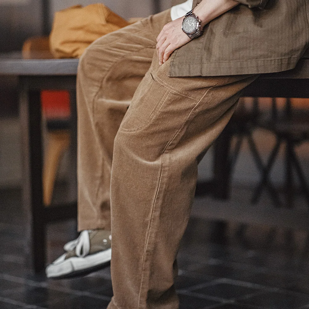 Хлопковые вельветовые повседневные брюки Maden в стиле ретро с множеством карманов, свободные прямые однотонные универсальные брюки для мужчин на осень и зиму
Хлопковые вельветовые повседневные брюки Maden в стиле ретро с множеством карманов, свободные прямые однотонные универсальные брюки для мужчин на осень и зиму