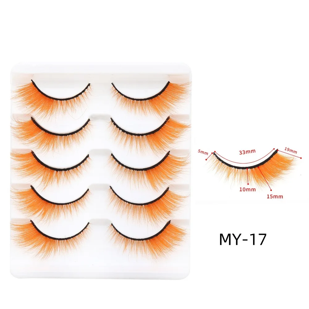 5 Pairs Colorful False Lashes Thick Fluffy Lashes Eye Tail Lengthening Cat Eye Eyelashes Exaggerated Reusable 3D Colored Lashes
5 Pairs Colorful False Lashes Thick Fluffy Lashes Eye Tail Lengthening Cat Eye Eyelashes Exaggerated Reusable 3D Colored Lashes