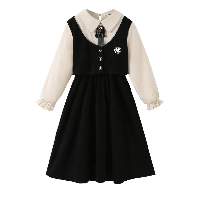 Girls long-sleeved dress fake two-piece fashionable princess dress 2025 Spring and Autumn Girls College College Style Slim
Girls long-sleeved dress fake two-piece fashionable princess dress 2025 Spring and Autumn Girls College College Style Slim
