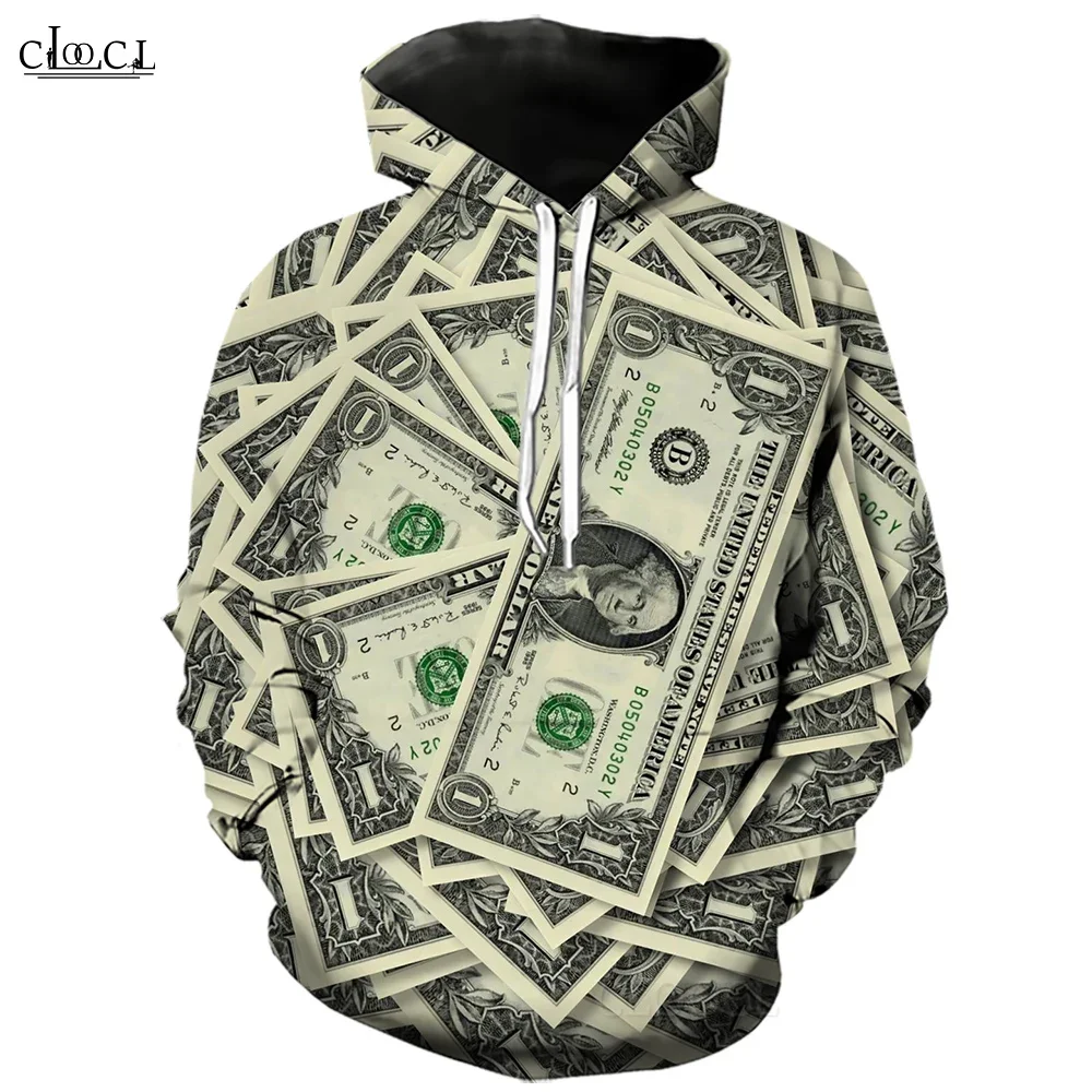 CLOOCL Men's Hoodies Casual Sweatshirt Fashion U.S. Dollar Printing Graphic Autumn Loose Pullover Tops Pocket Sportswear Male
CLOOCL Men's Hoodies Casual Sweatshirt Fashion U.S. Dollar Printing Graphic Autumn Loose Pullover Tops Pocket Sportswear Male
