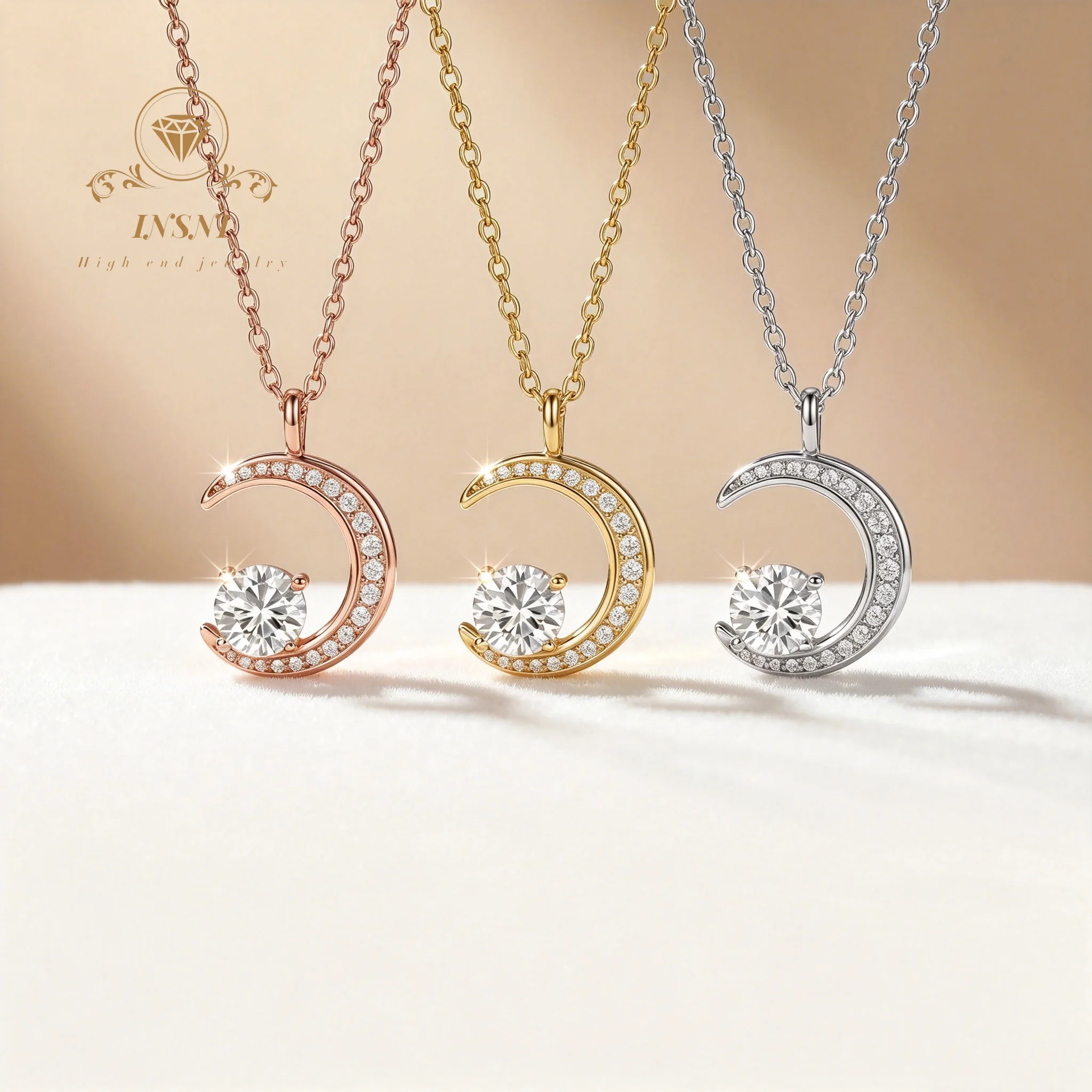 S925 Silver Moissanite Necklace Crescent Star Moon Pendant Versatile Clavicle Chain Affordable Light Luxury Sweet Commuter Wear
S925 Silver Moissanite Necklace Crescent Star Moon Pendant Versatile Clavicle Chain Affordable Light Luxury Sweet Commuter Wear
