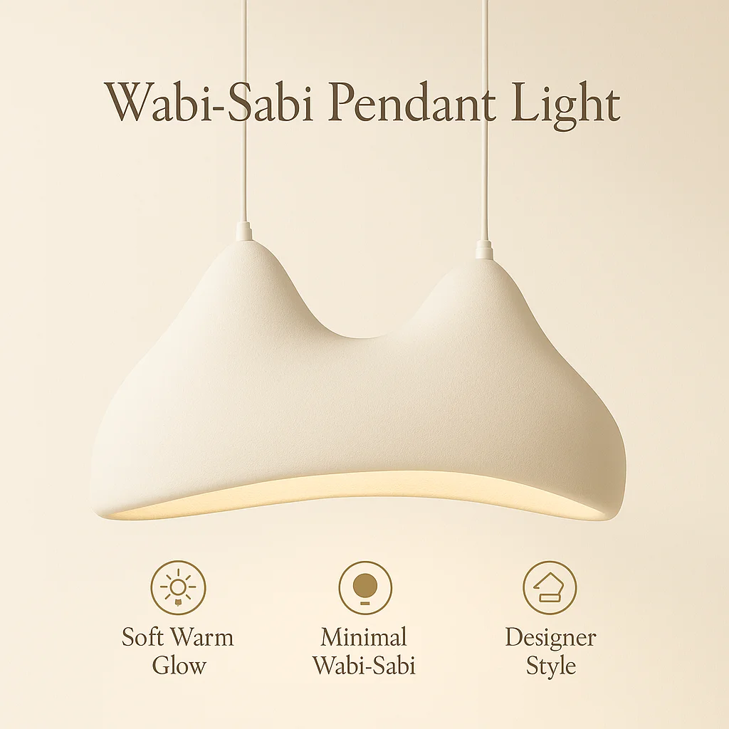 Wabi-Sabi Pendant Light – Minimalist Designer Ceiling Lamp for Dining Table & Bedroom, Soft Warm Glow, Nordic Japanese Style
Wabi-Sabi Pendant Light – Minimalist Designer Ceiling Lamp for Dining Table & Bedroom, Soft Warm Glow, Nordic Japanese Style
