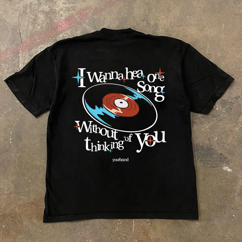 90s Heavyweight Non-Light Disc Music Style Short Sleeve T-Shirt Couple Letter Matching Student Fashion Casual Cotton Top
90s Heavyweight Non-Light Disc Music Style Short Sleeve T-Shirt Couple Letter Matching Student Fashion Casual Cotton Top