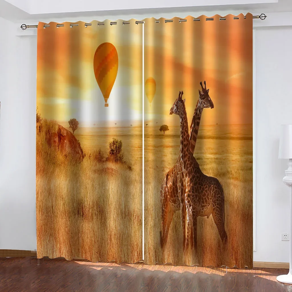 HUANZHUANG Curtains Long 2 Panel Living Room Steppe Animal Giraffe Room Darkening Curtains Print Pattern Thermal Insulated
HUANZHUANG Curtains Long 2 Panel Living Room Steppe Animal Giraffe Room Darkening Curtains Print Pattern Thermal Insulated