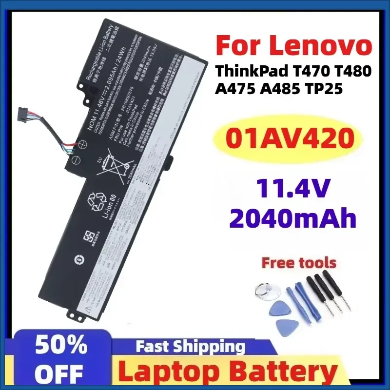 For Lenovo ThinkPad T470 T480 A475 A485 TP25 Laptop battery 01AV419 01AV421 01AV489 01AV420 SB10K97576 SB10K97578 11.4V
For Lenovo ThinkPad T470 T480 A475 A485 TP25 Laptop battery 01AV419 01AV421 01AV489 01AV420 SB10K97576 SB10K97578 11.4V