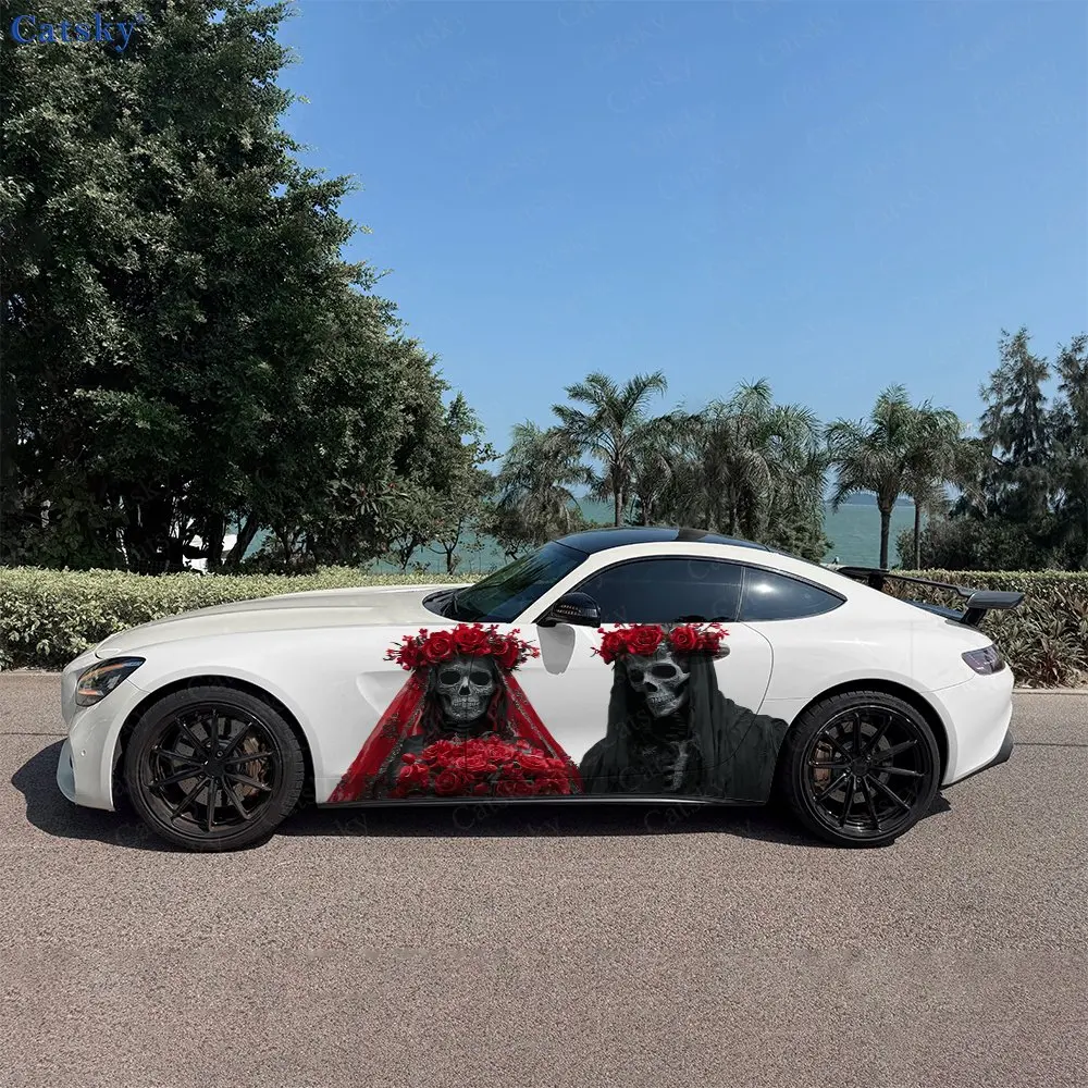 2pcs Dark Twin Bride Skull Car Side Wraps, Self-Adhesive PVC Waterproof & Scratch-Resistant Stickers, Car Accessory Gift
2pcs Dark Twin Bride Skull Car Side Wraps, Self-Adhesive PVC Waterproof & Scratch-Resistant Stickers, Car Accessory Gift