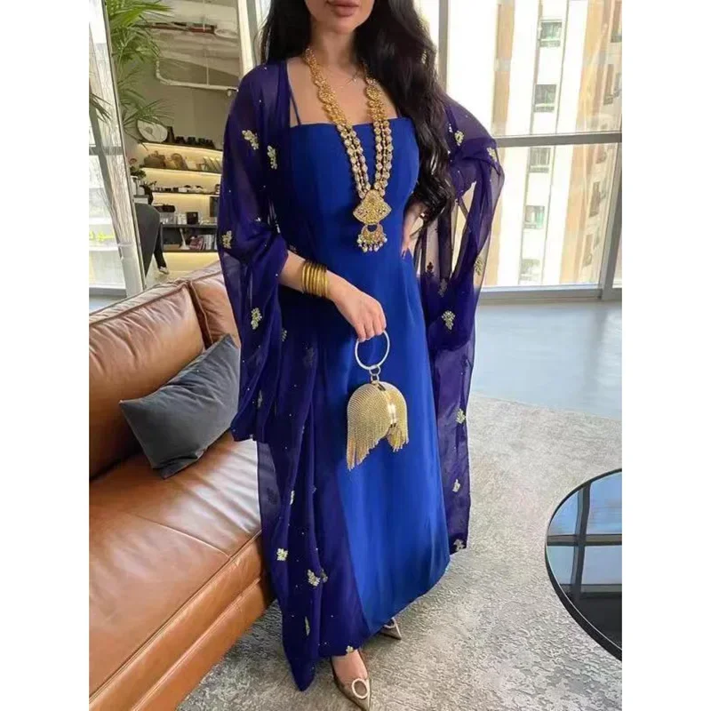 Spring Summer Elegant Two Piece Set Muslim Women Sexy Strapless Dress Cardigan Two Piece Set Women
Spring Summer Elegant Two Piece Set Muslim Women Sexy Strapless Dress Cardigan Two Piece Set Women
