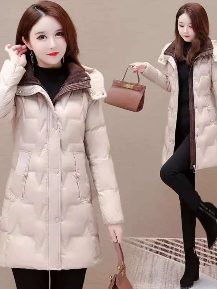 Thickened Medium-Length down Jacket Women's Fashionable Winter Coat Warmth Non-Washable Mommy Clothes Cotton Outerwear
Thickened Medium-Length down Jacket Women's Fashionable Winter Coat Warmth Non-Washable Mommy Clothes Cotton Outerwear