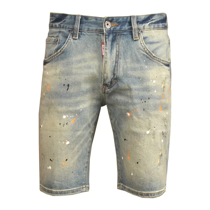 Summer retro vintage painted denim shorts men's trendy brand stretch slim fit high-end washed casual five quarter pants
Summer retro vintage painted denim shorts men's trendy brand stretch slim fit high-end washed casual five quarter pants