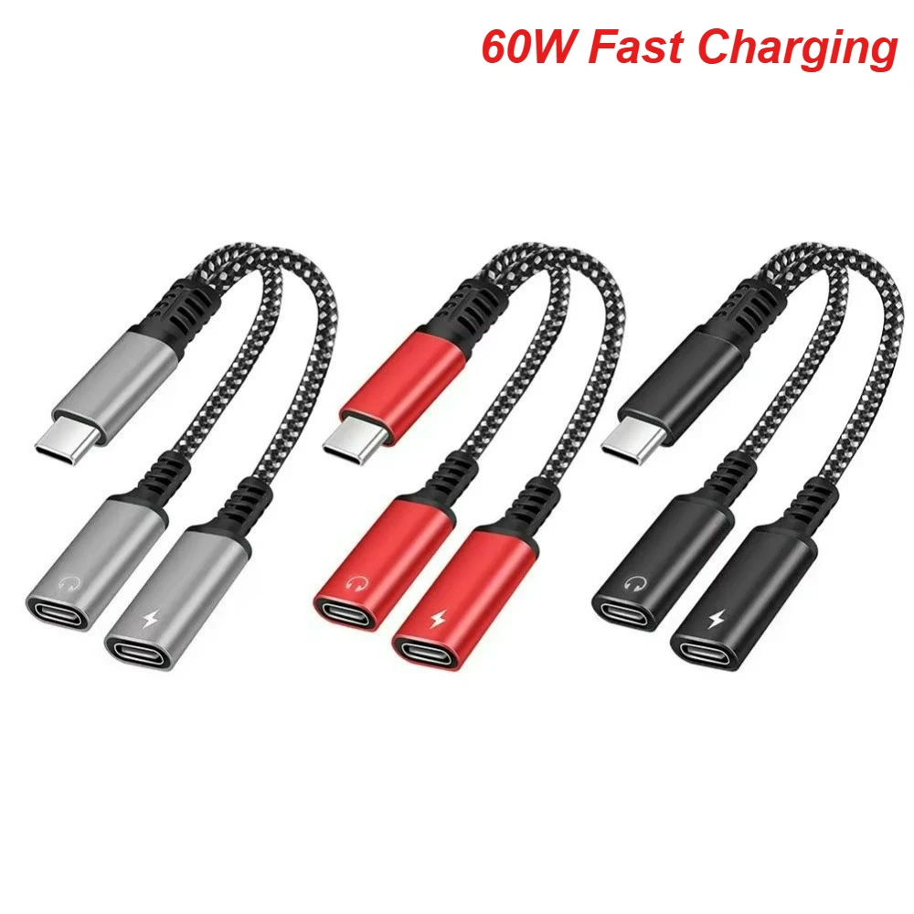 OTG Headphones Jack Audio Adapter 2 in 1 USB Type C Hub Splitter For MacBook Air Pro Samsung S24 Xiaomi PD 60W Fast Charge Cable
OTG Headphones Jack Audio Adapter 2 in 1 USB Type C Hub Splitter For MacBook Air Pro Samsung S24 Xiaomi PD 60W Fast Charge Cable