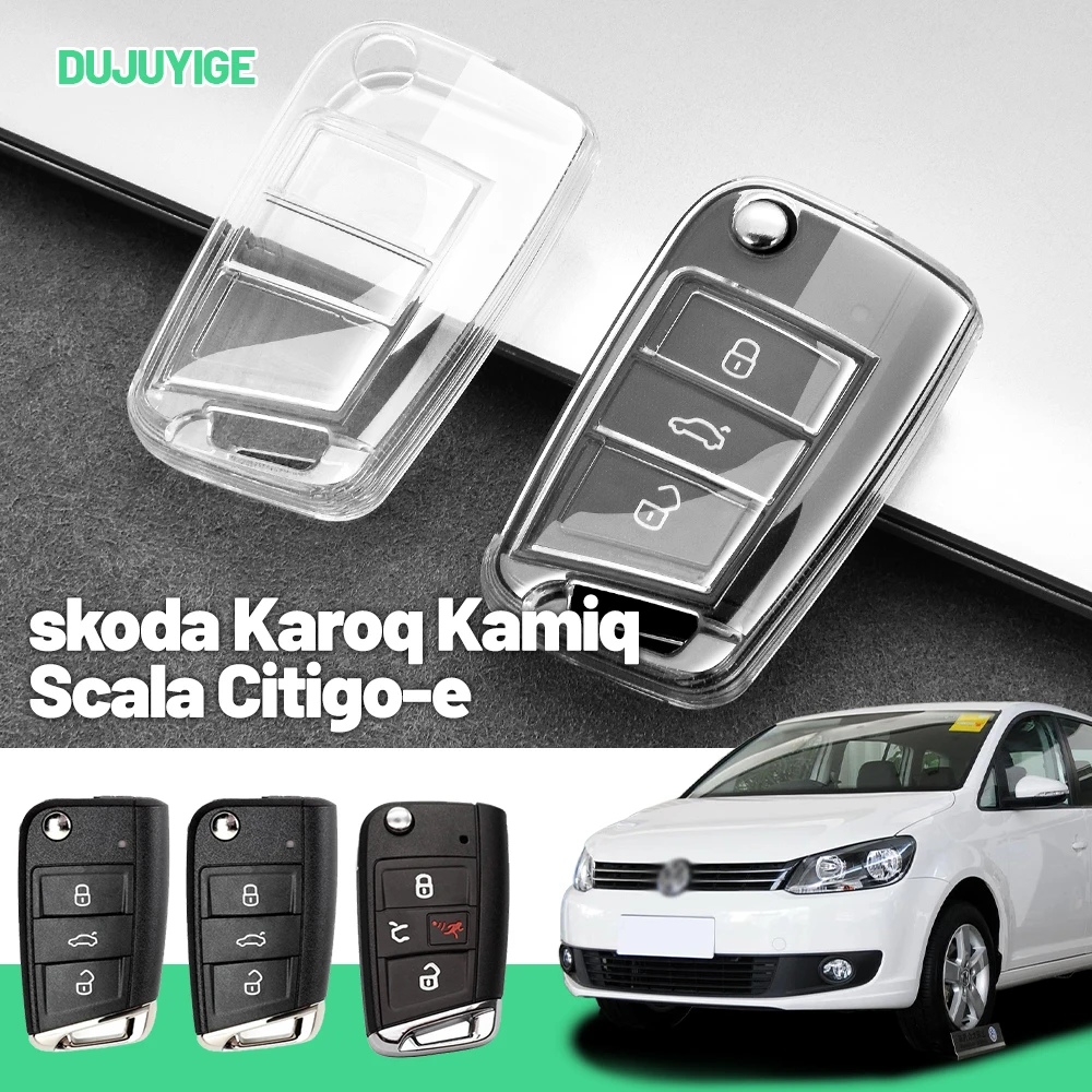 Clear TPU Car Key Case For skoda Karoq Kamiq Scala Citigo-e iV Key Fob Cover Protector Shell Auto Accessories
Clear TPU Car Key Case For skoda Karoq Kamiq Scala Citigo-e iV Key Fob Cover Protector Shell Auto Accessories