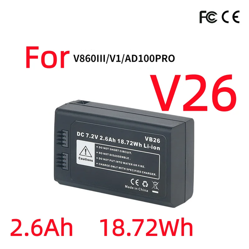 2600 мАч VB26 аккумулятор или зарядное устройство для Godox V1 V860III V850III AD100Pro, сменная батарея для стробоскопического освещения VB26
2600 мАч VB26 аккумулятор или зарядное устройство для Godox V1 V860III V850III AD100Pro, сменная батарея для стробоскопического освещения VB26