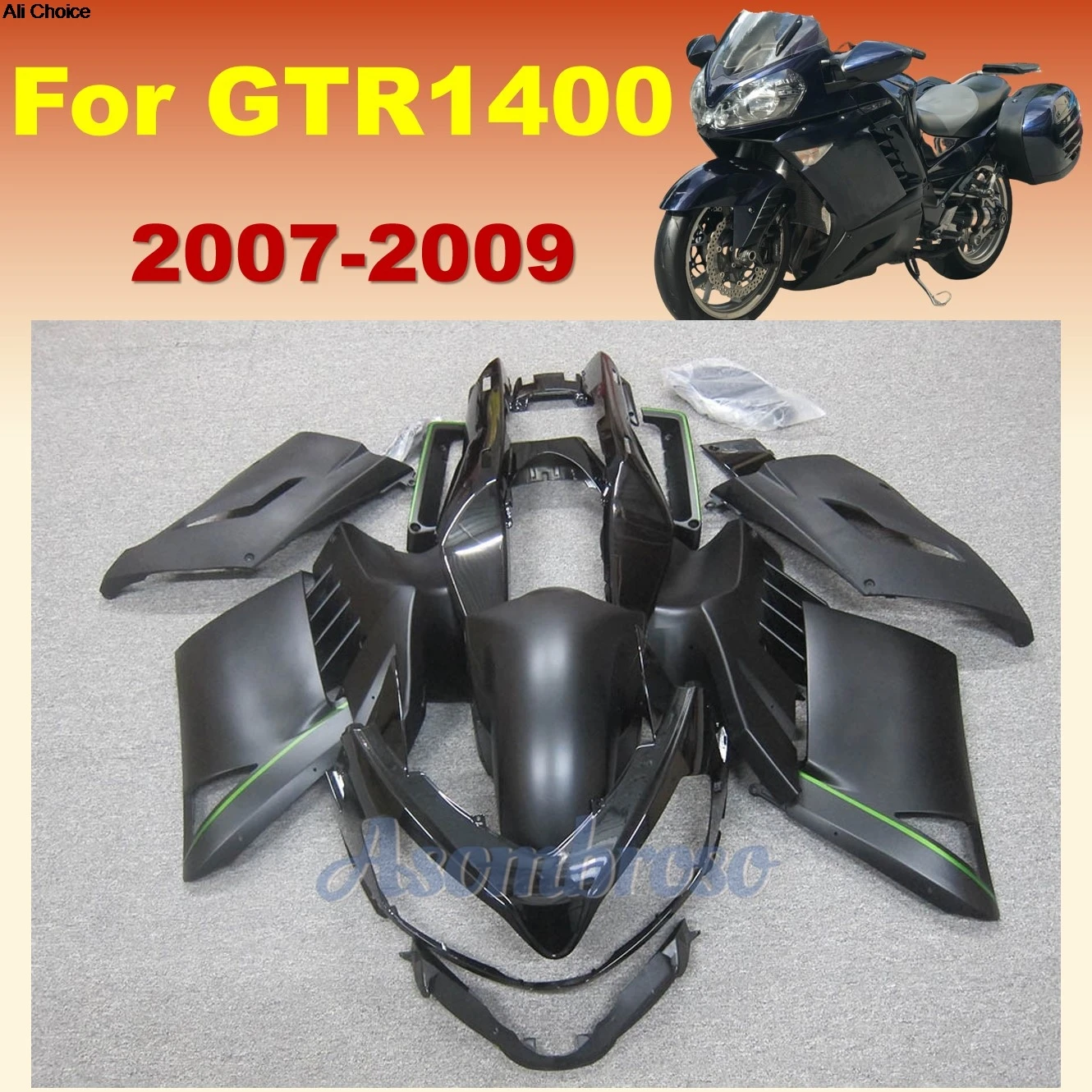 For GTR1400 ZG1400 2007 2008 2009 Motorcycle Bodywork Set Injection ABS Plastics Full Fairings Kit Matte black
For GTR1400 ZG1400 2007 2008 2009 Motorcycle Bodywork Set Injection ABS Plastics Full Fairings Kit Matte black