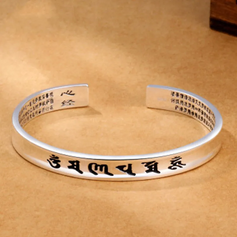 New Arrival 925 Sterling Sliver Heart Sutra Letter Bracelet Open Cuff Bracelets For Women Jewelry Party Gift
New Arrival 925 Sterling Sliver Heart Sutra Letter Bracelet Open Cuff Bracelets For Women Jewelry Party Gift
