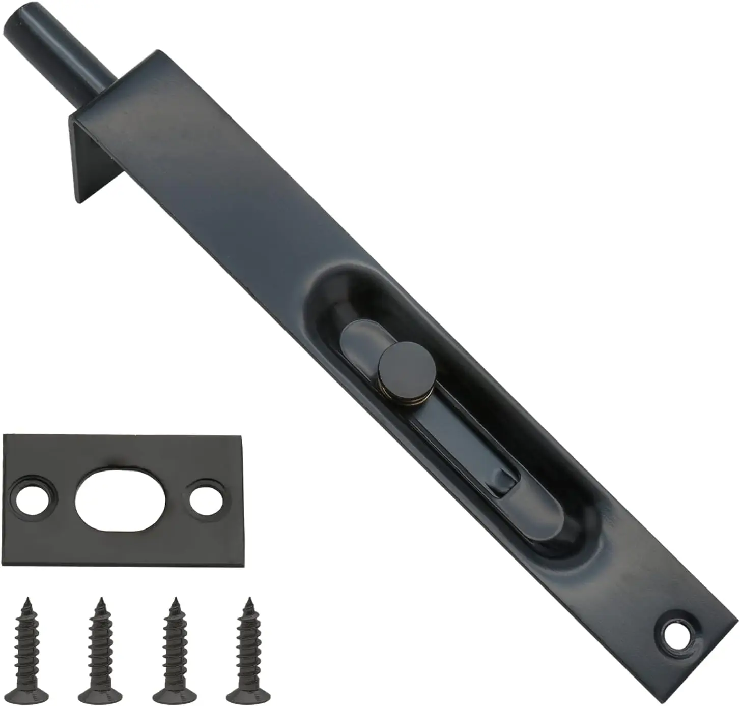 6" Stainless Steel Flush Bolt Latch, L-Type Lever Action Slide Lock, Black
6" Stainless Steel Flush Bolt Latch, L-Type Lever Action Slide Lock, Black