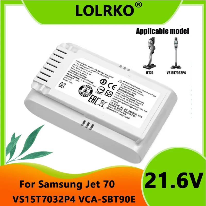 Original replacement battery 21.6 V 5000mAh for samsung jet 70 VS15T7032P4 VCA-SBT90E Vacuum Cleaner Batteries
Original replacement battery 21.6 V 5000mAh for samsung jet 70 VS15T7032P4 VCA-SBT90E Vacuum Cleaner Batteries