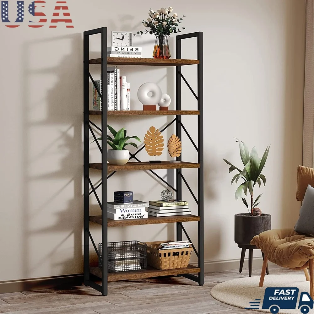 5 Tier Ladder Bookshelf Modern Storage Rack with Sturdy Metal Frame Open Shelves Plant Display Bookcase Living Room Office
5 Tier Ladder Bookshelf Modern Storage Rack with Sturdy Metal Frame Open Shelves Plant Display Bookcase Living Room Office