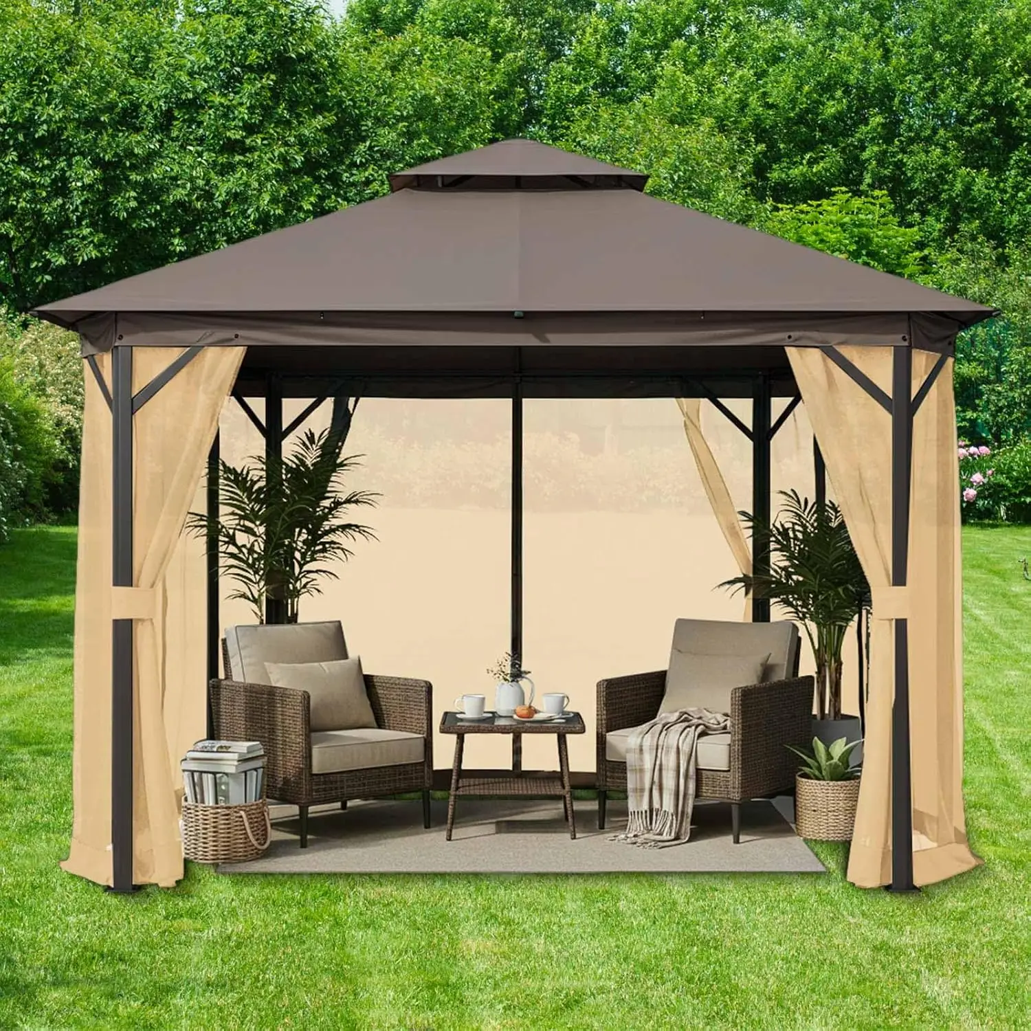 Gazebo Universal Replacement Mosquito Netting 10 x 12 ft Outdoor Mesh Net Screen 4 Panel Sidewall Gazebo Curtains, (Khaki)
Gazebo Universal Replacement Mosquito Netting 10 x 12 ft Outdoor Mesh Net Screen 4 Panel Sidewall Gazebo Curtains, (Khaki)