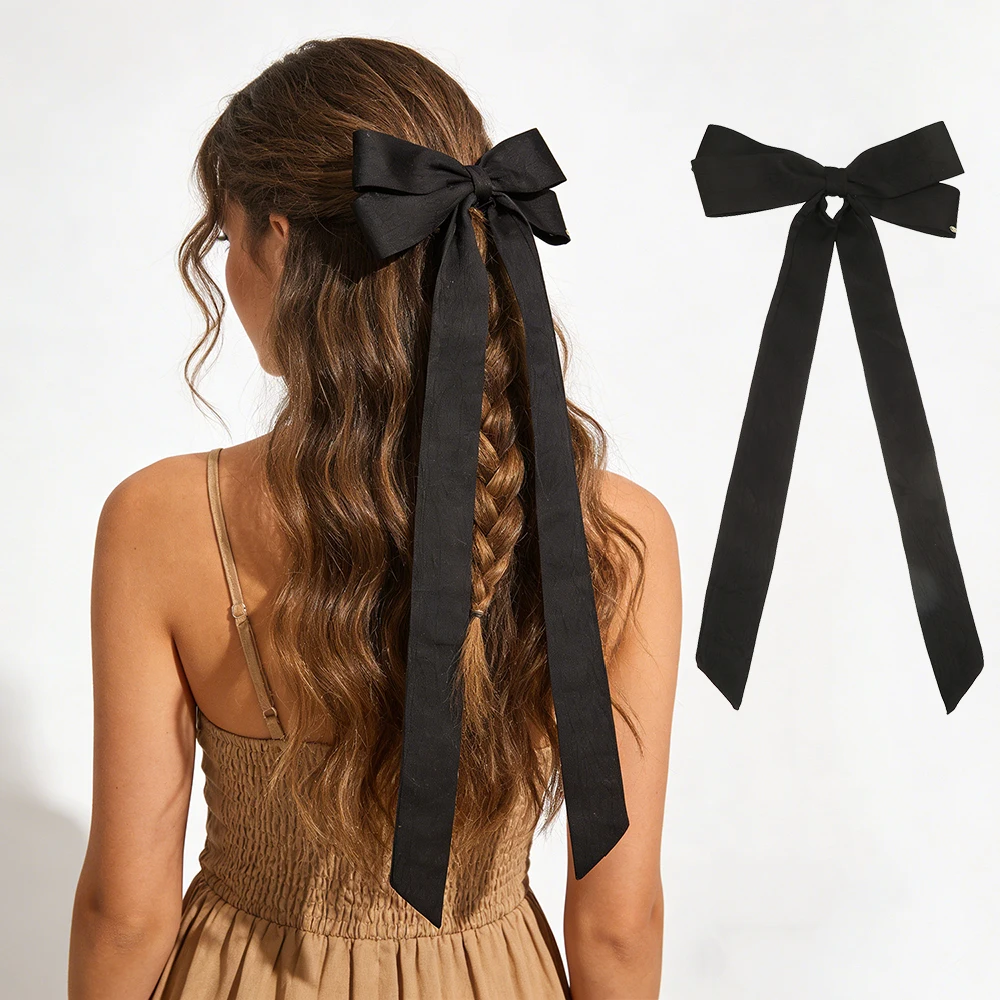 AWAYTR Black Ribbon Satin Bow Duckbill Hairpins Fabric Headwear Romantic Hair Accessories Girl Side Bangs Clip Sweet Hair Clips
AWAYTR Black Ribbon Satin Bow Duckbill Hairpins Fabric Headwear Romantic Hair Accessories Girl Side Bangs Clip Sweet Hair Clips