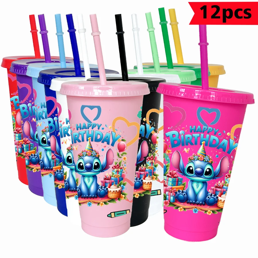 12Pcs/pack Disney Stitch Birthday 26oz Colored Plastic Tumbler Birthday Party Drinking Utensils Juice Coffee Mug
12Pcs/pack Disney Stitch Birthday 26oz Colored Plastic Tumbler Birthday Party Drinking Utensils Juice Coffee Mug