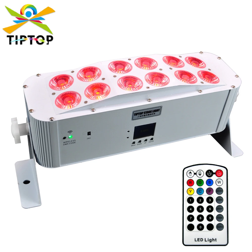 Умный УФ-светильник TIPTOP RGBWA, 6 в 1, работающий от батареек, беспроводной светодиодный светильник DMX с управлением, 12x18 Вт, белый корпус для дискотеки и клуба
Умный УФ-светильник TIPTOP RGBWA, 6 в 1, работающий от батареек, беспроводной светодиодный светильник DMX с управлением, 12x18 Вт, белый корпус для дискотеки и клуба