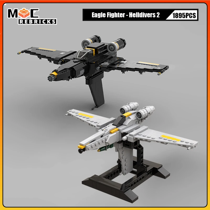 WW2 Sci-Fi Movie Military Eagle Fighter Helldivers 2 1:72 MOC Building Blocks Model Technology Bricks Boy Toys Holiday Gifts 
WW2 Sci-Fi Movie Military Eagle Fighter Helldivers 2 1:72 MOC Building Blocks Model Technology Bricks Boy Toys Holiday Gifts