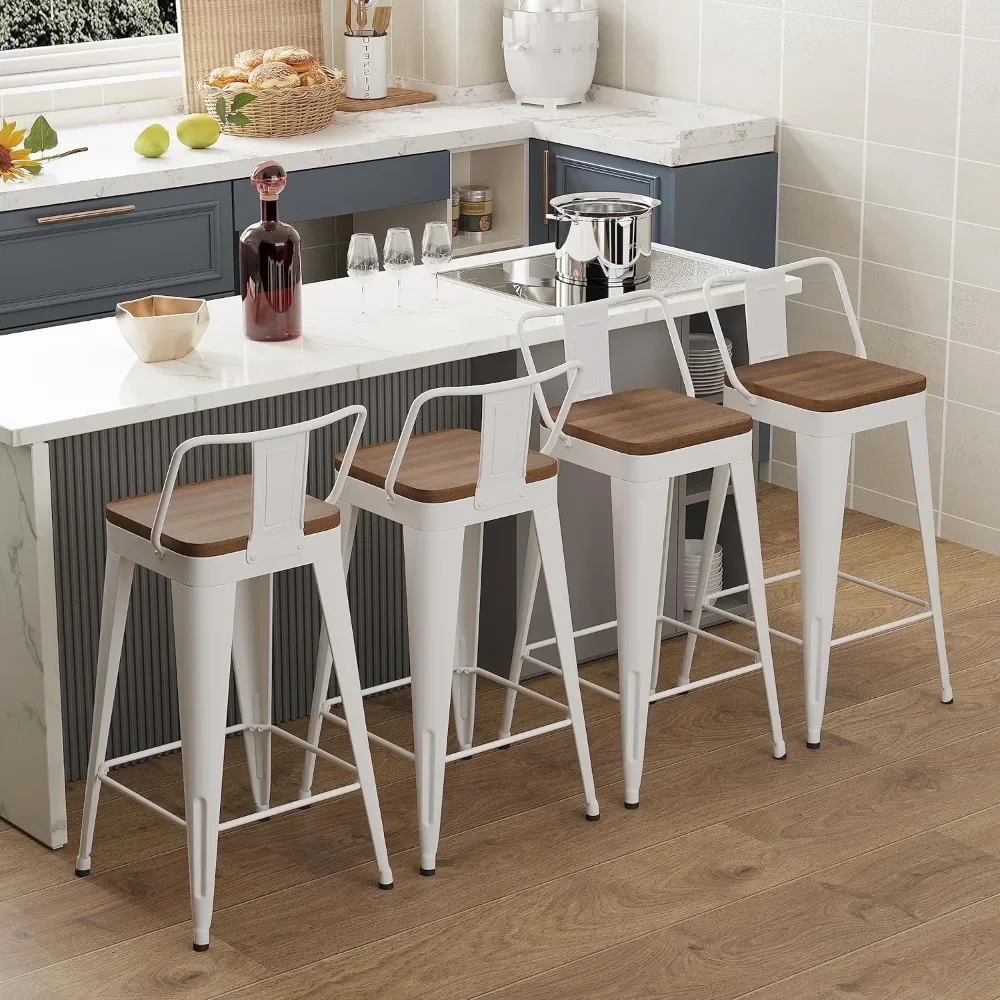 A Set of 4 Bar Stools, Counter Height Bar Stool, Metal Bar Stool, with Detachable Backrest
A Set of 4 Bar Stools, Counter Height Bar Stool, Metal Bar Stool, with Detachable Backrest