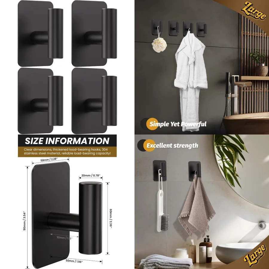 Сверхмощные клейкие крючки для ванной комнаты, кухни, душевой двери, максимальная вага 26 фунтов, водонепроницаемый липкий настенный крючок из нержавеющей стали
Сверхмощные клейкие крючки для ванной комнаты, кухни, душевой двери, максимальная вага 26 фунтов, водонепроницаемый липкий настенный крючок из нержавеющей стали