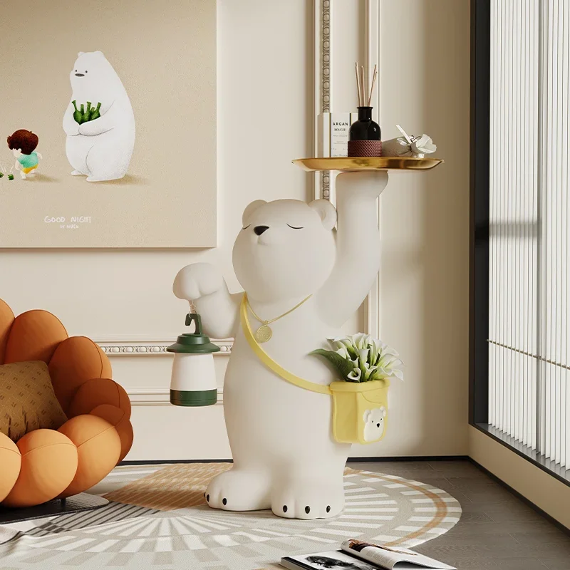 Bear statue livingroom sofa beside large Floor ornaments bear storage tray decorations lights home accessories Nordic style gift
Bear statue livingroom sofa beside large Floor ornaments bear storage tray decorations lights home accessories Nordic style gift