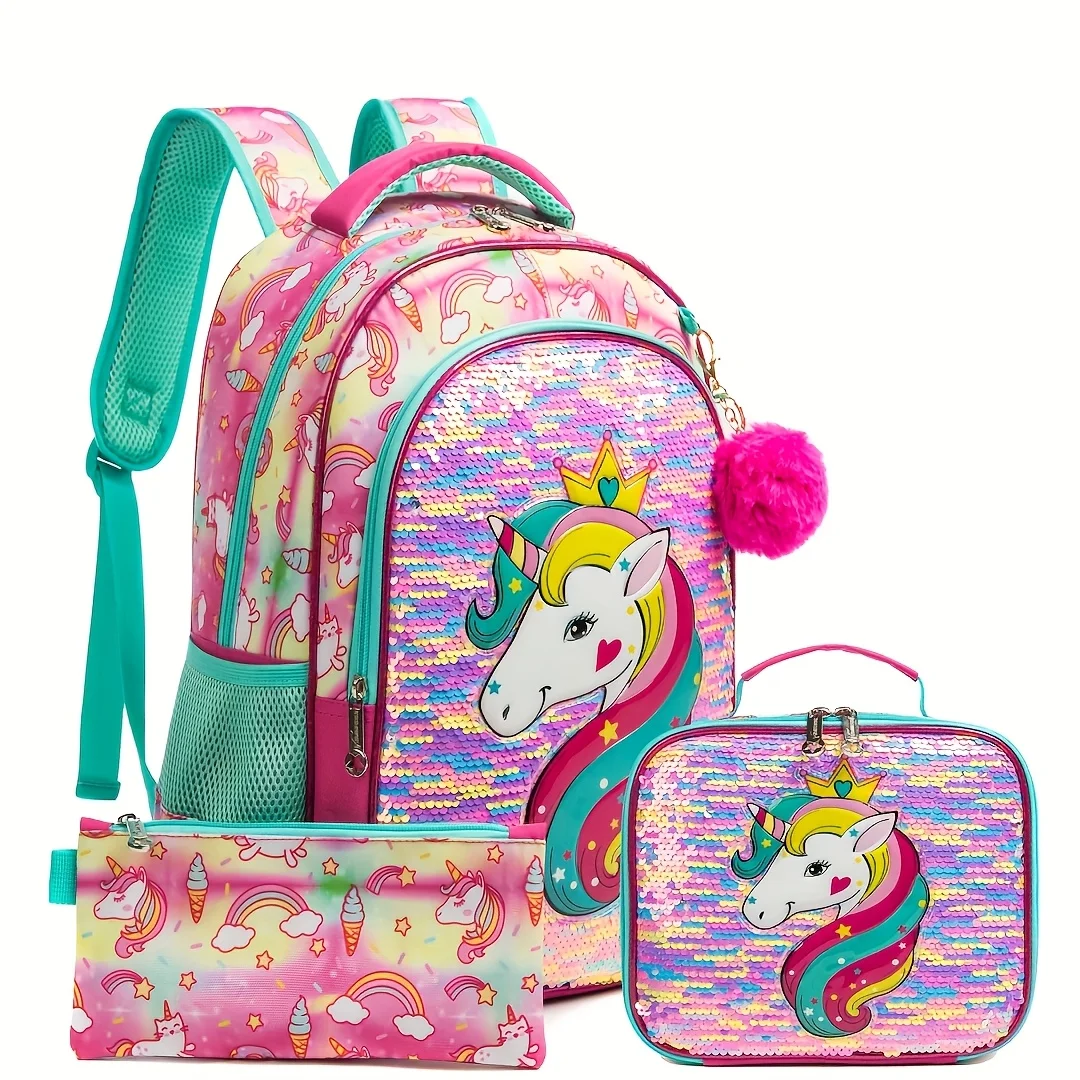 3PCS Pink Unicorn Backpack for Girls Backpacks Kids School Bookbag for Elementary Students with lunch box
3PCS Pink Unicorn Backpack for Girls Backpacks Kids School Bookbag for Elementary Students with lunch box