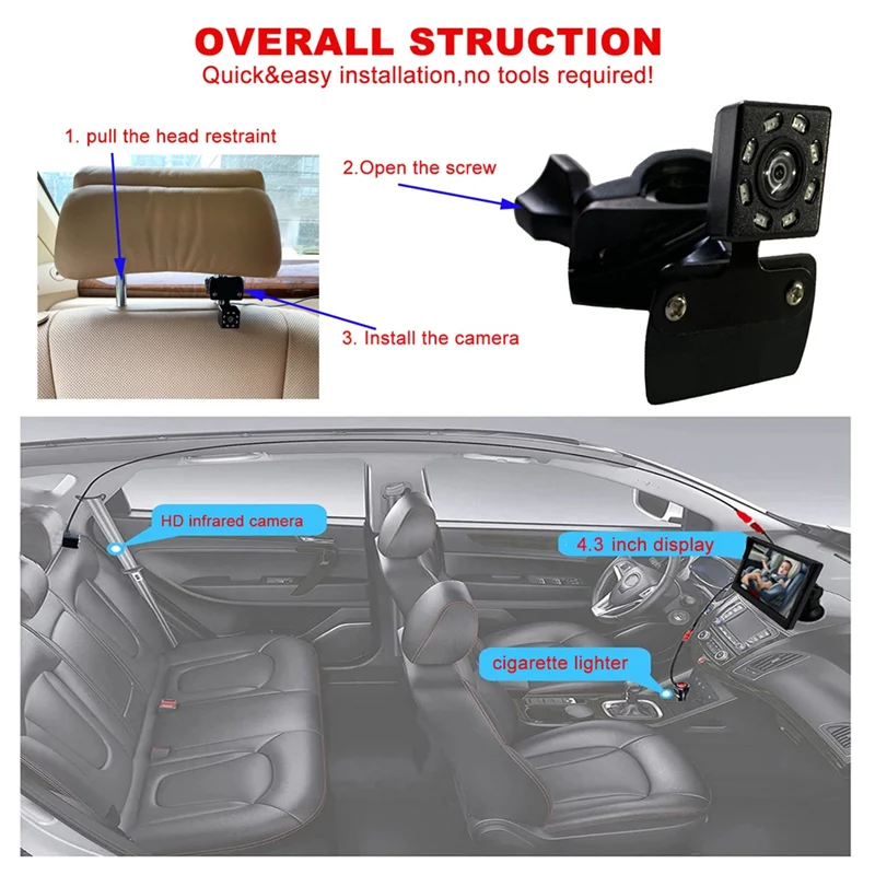 AB56-Baby Car Camera, Baby Car Rearview Mirror, 4.3 Inch Baby Car Monitor, Baby Car Seat Rearview Mirror Camera, Observe Baby
AB56-Baby Car Camera, Baby Car Rearview Mirror, 4.3 Inch Baby Car Monitor, Baby Car Seat Rearview Mirror Camera, Observe Baby