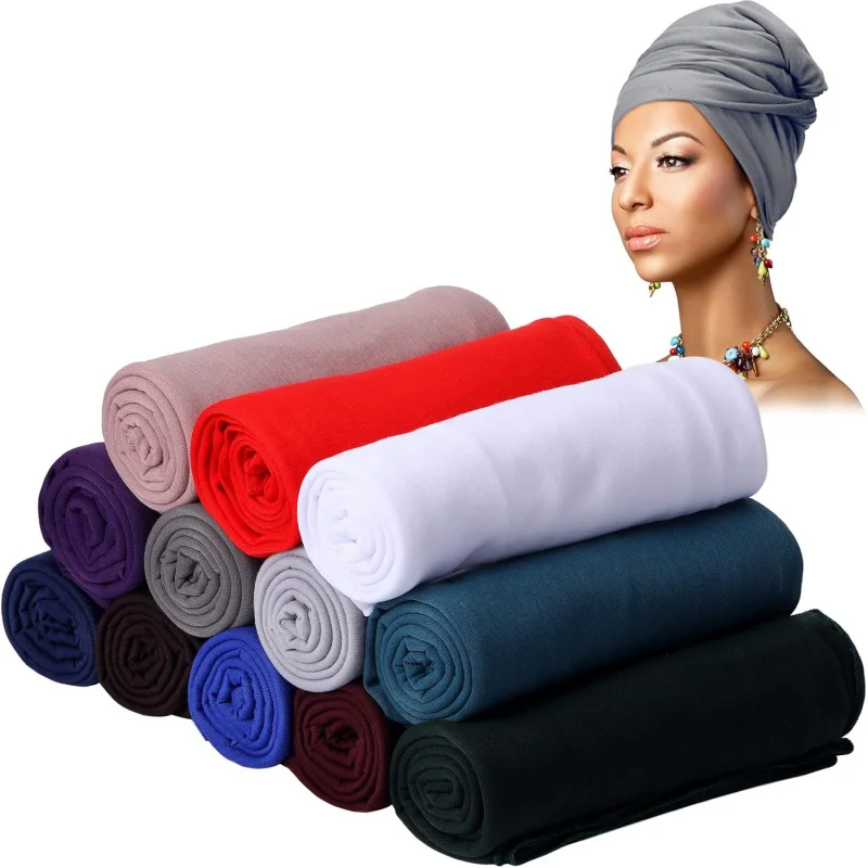 12 Pieces Extra Long Stretch Jersey Turban Head Wrap Knit African Fashion Headband Long Hair Scarf Breathable Solid Color Turban
12 Pieces Extra Long Stretch Jersey Turban Head Wrap Knit African Fashion Headband Long Hair Scarf Breathable Solid Color Turban