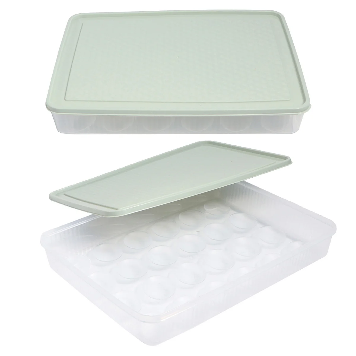 1Pcs Transparent Plastic Egg Holder Large Capacity 24 Grid Egg Storage Box Fresh Preservation Container for Home Kitchen 
1Pcs Transparent Plastic Egg Holder Large Capacity 24 Grid Egg Storage Box Fresh Preservation Container for Home Kitchen