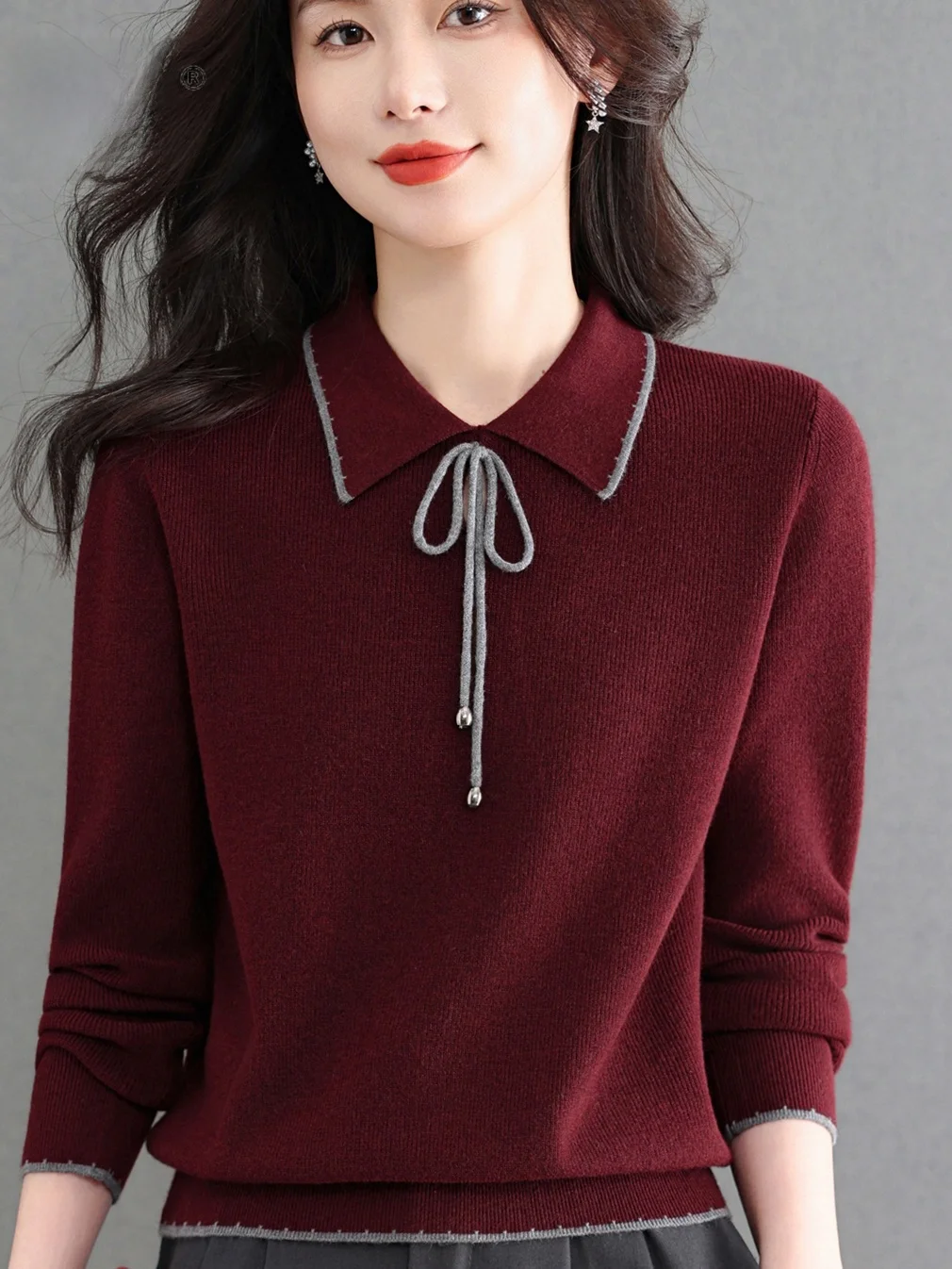 New Sle Loose Knitted Base irt for Women Mom Clothes Spring Season Pullover irt Flip Collar ly Friendly Faion
New Sle Loose Knitted Base irt for Women Mom Clothes Spring Season Pullover irt Flip Collar ly Friendly Faion