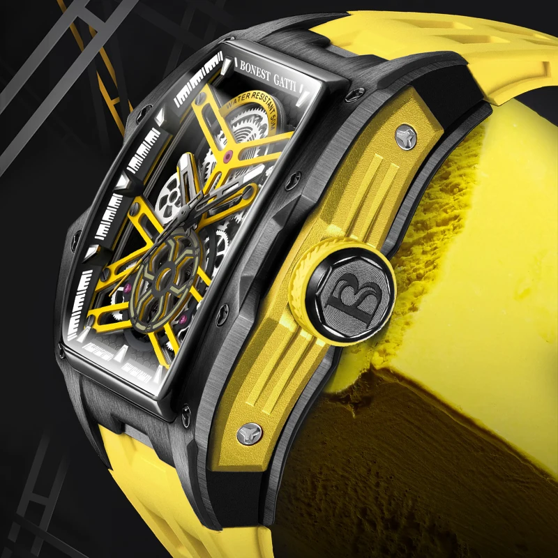 BONEST GATTI Men's Watches Men's Automatic Mechanical Watches Skeleton Watches German Craft Tonneau Stainless Steel Luxury Watch
BONEST GATTI Men's Watches Men's Automatic Mechanical Watches Skeleton Watches German Craft Tonneau Stainless Steel Luxury Watch