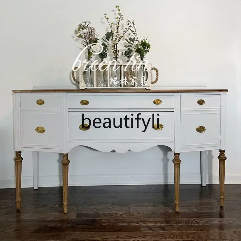 American medieval solid wood porch cabinet retro white foyer decorative cabinet locker6220
American medieval solid wood porch cabinet retro white foyer decorative cabinet locker6220