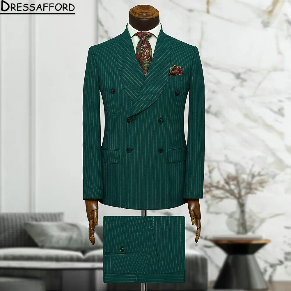 Emerald Green Stripe Groom Wear Formal Men Suits 2 Piece Jacket And Pants Sets Smart Casual Business Blazer
Emerald Green Stripe Groom Wear Formal Men Suits 2 Piece Jacket And Pants Sets Smart Casual Business Blazer